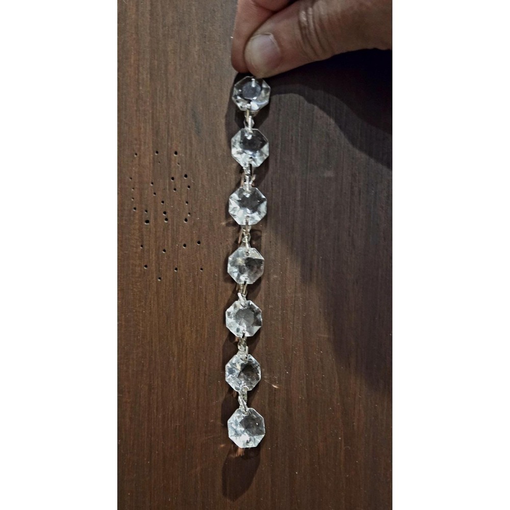 Approx 75 Strands Clear CRYSTAL GLASS FACETED BEADS Sparkle Sun Catcher Craft
